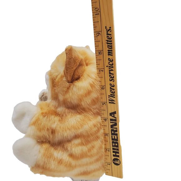 Folkmanis Orange Tabby Cat Kitten Hand Puppet Plush Fluffy Full Body Green Eyes - Picture 4 of 8